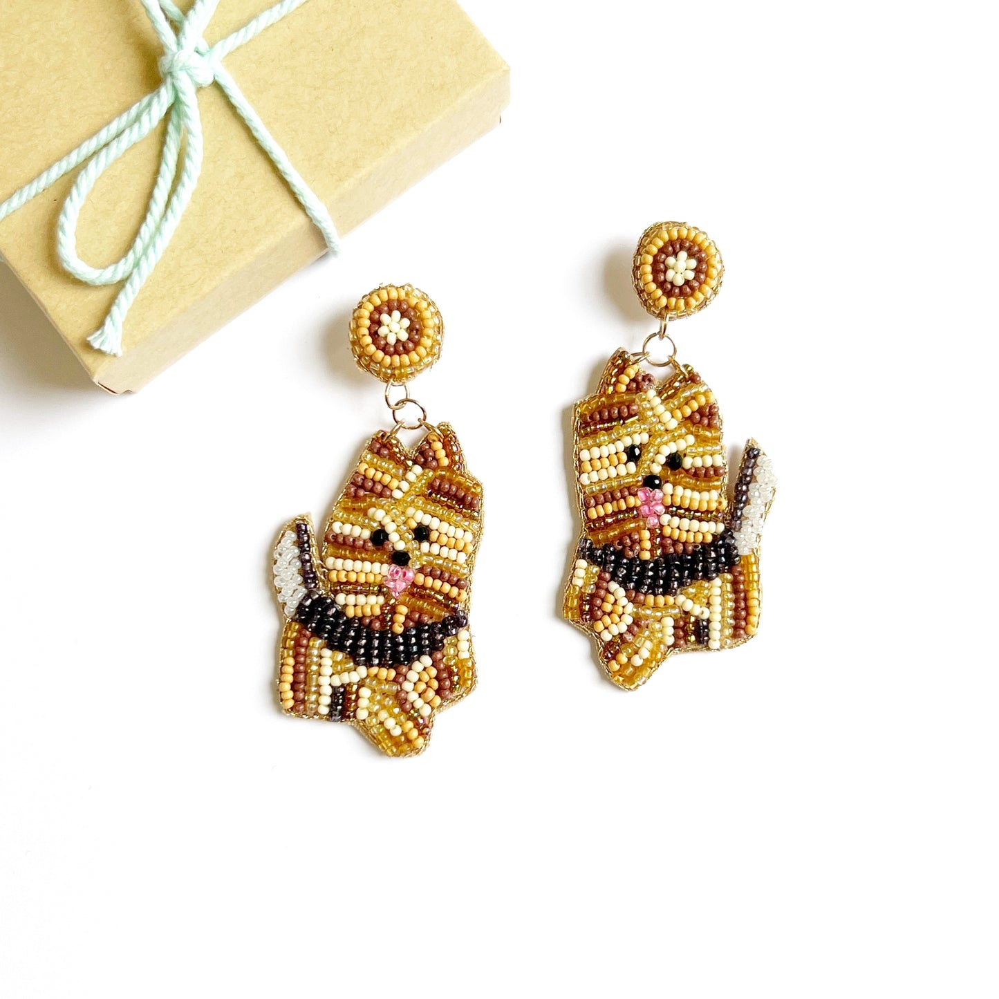 Beaded Dog Earrings