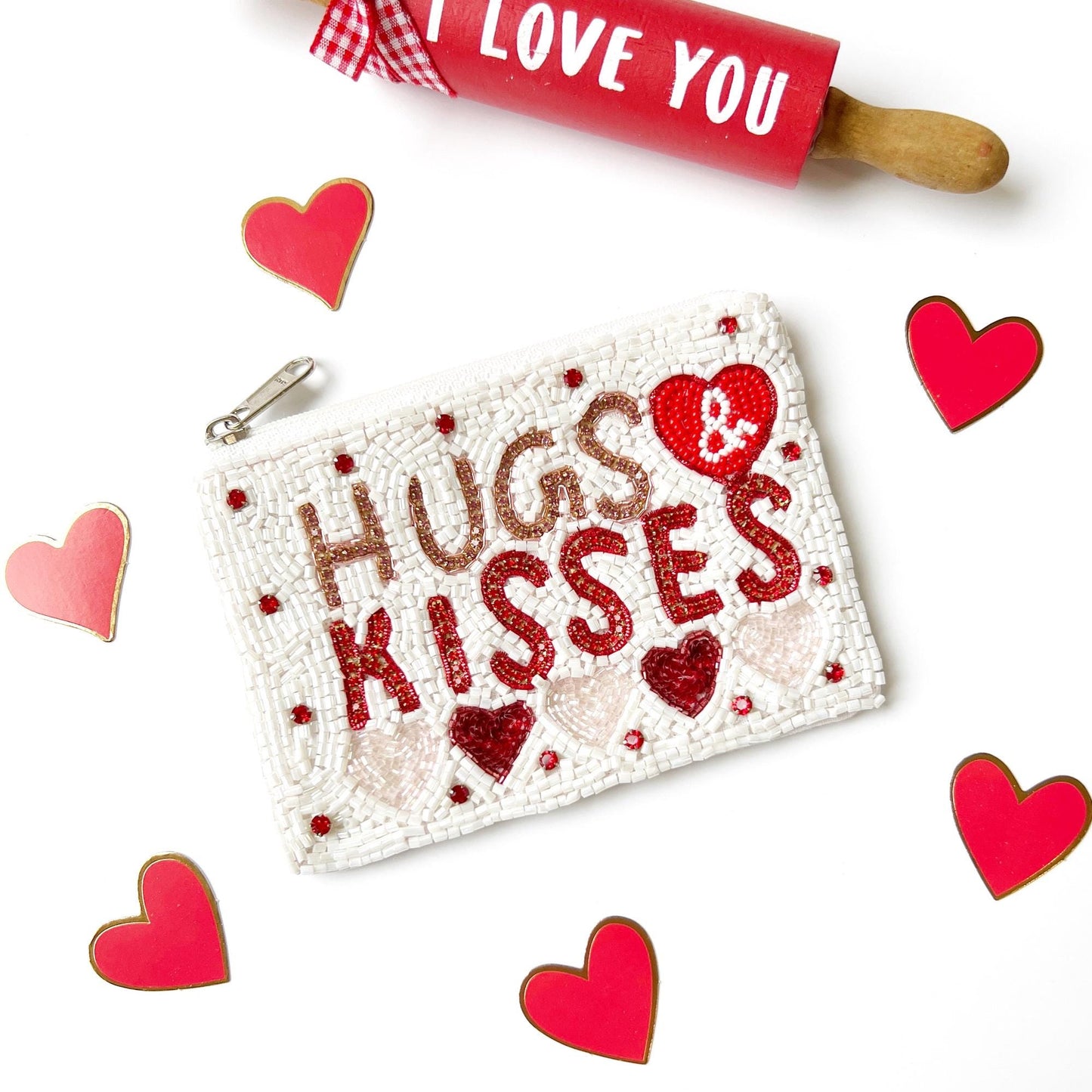 Hugs & Kisses Mini Beaded Bag