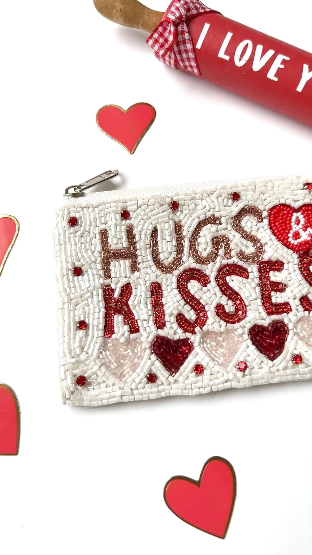 Hugs & Kisses Mini Beaded Bag