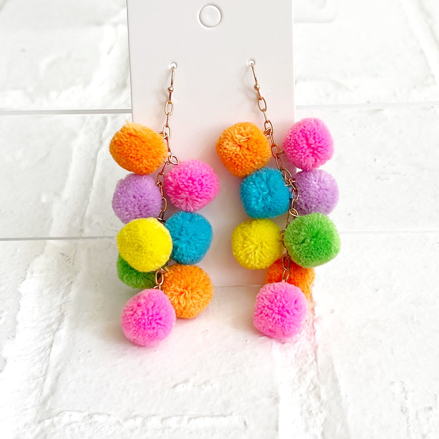 Pom Pom Dangle Earrings