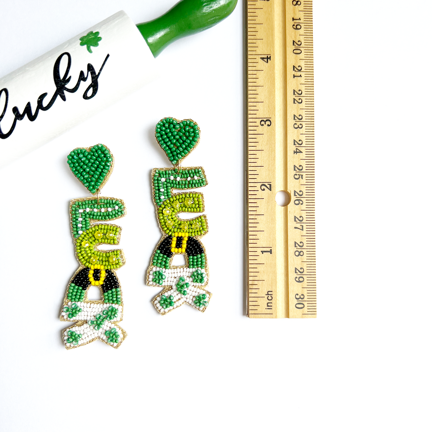 Green LUCK Earrings