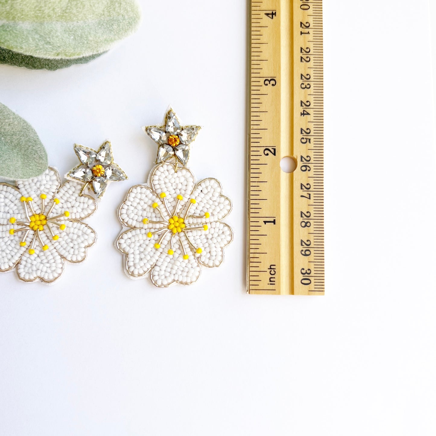White Flower Earrings
