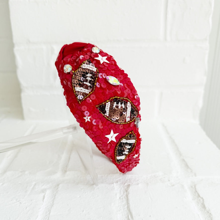 Sequin Game Day Football Headbands