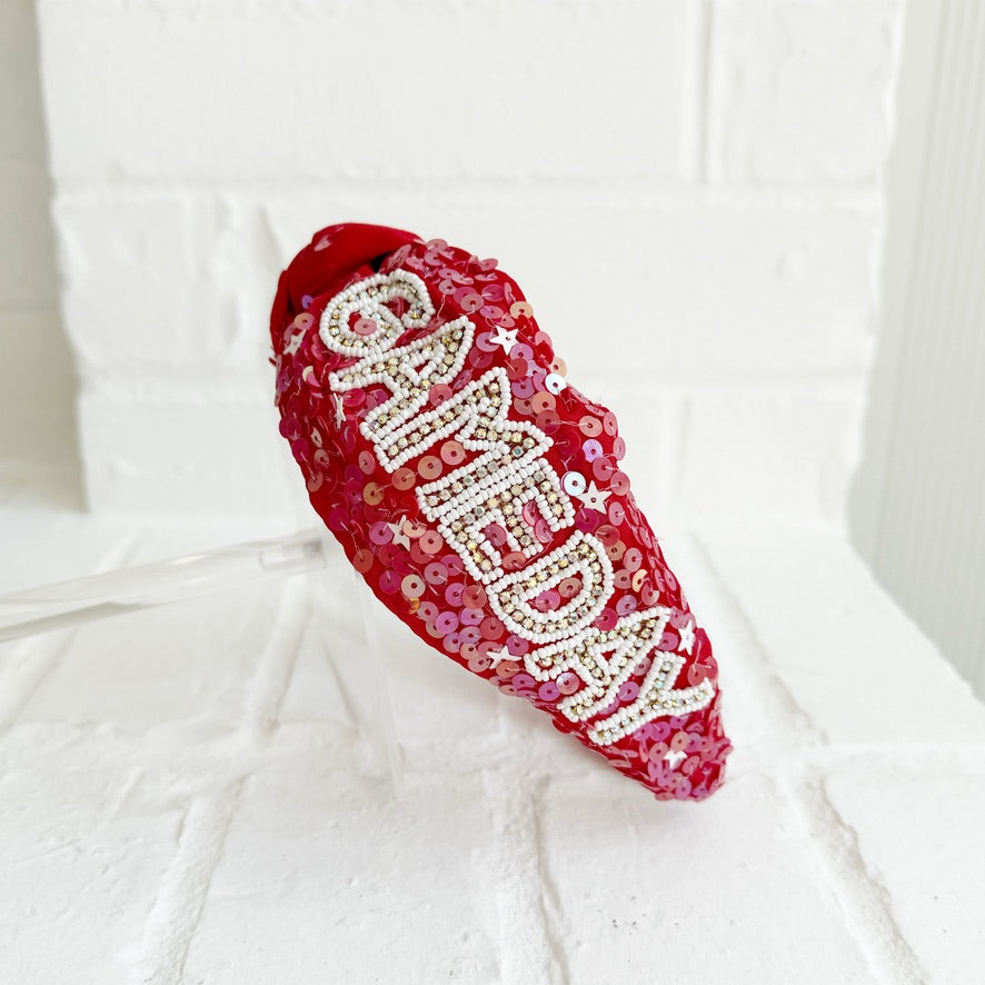 Sequin Game Day Football Headbands