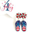 Patriotic Flip Flop Beaded Earrings