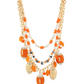 Game Day Football Charm Necklace - Orange White