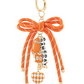 Game Day Bag Charm / Keychain - Orange White
