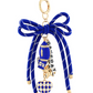 Game Day Bag Charm / Keychain - Blue White