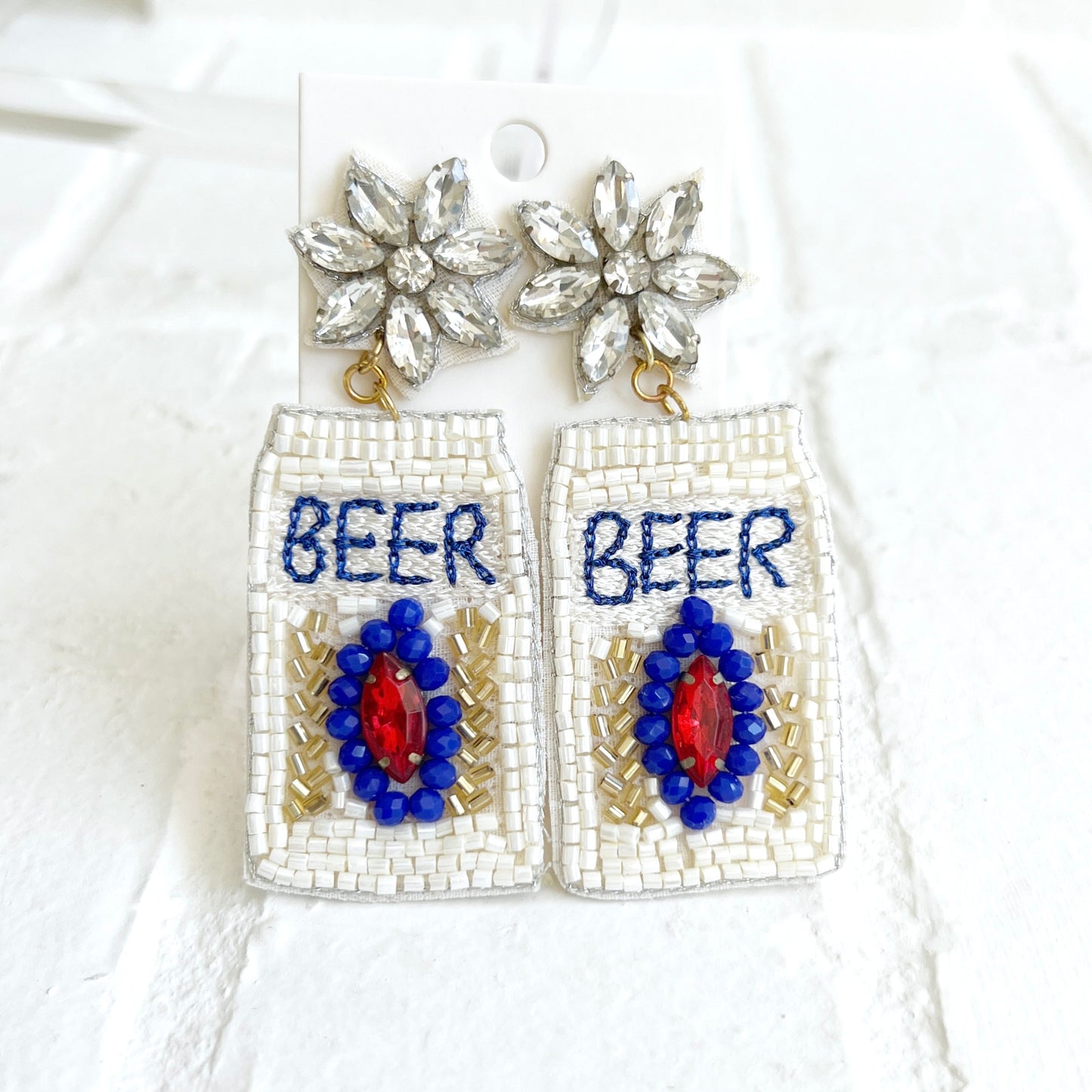 Beaded Beer Can Earrings