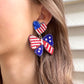Patriotic Bow Beaded Earrings
