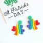 Hand Beaded Rainbow Shamrock Earrings for St. Patrick's Day, St. Patrick's Day Earrings, Rainbow Earrings, Rainbow Gift, Shamrock Gift