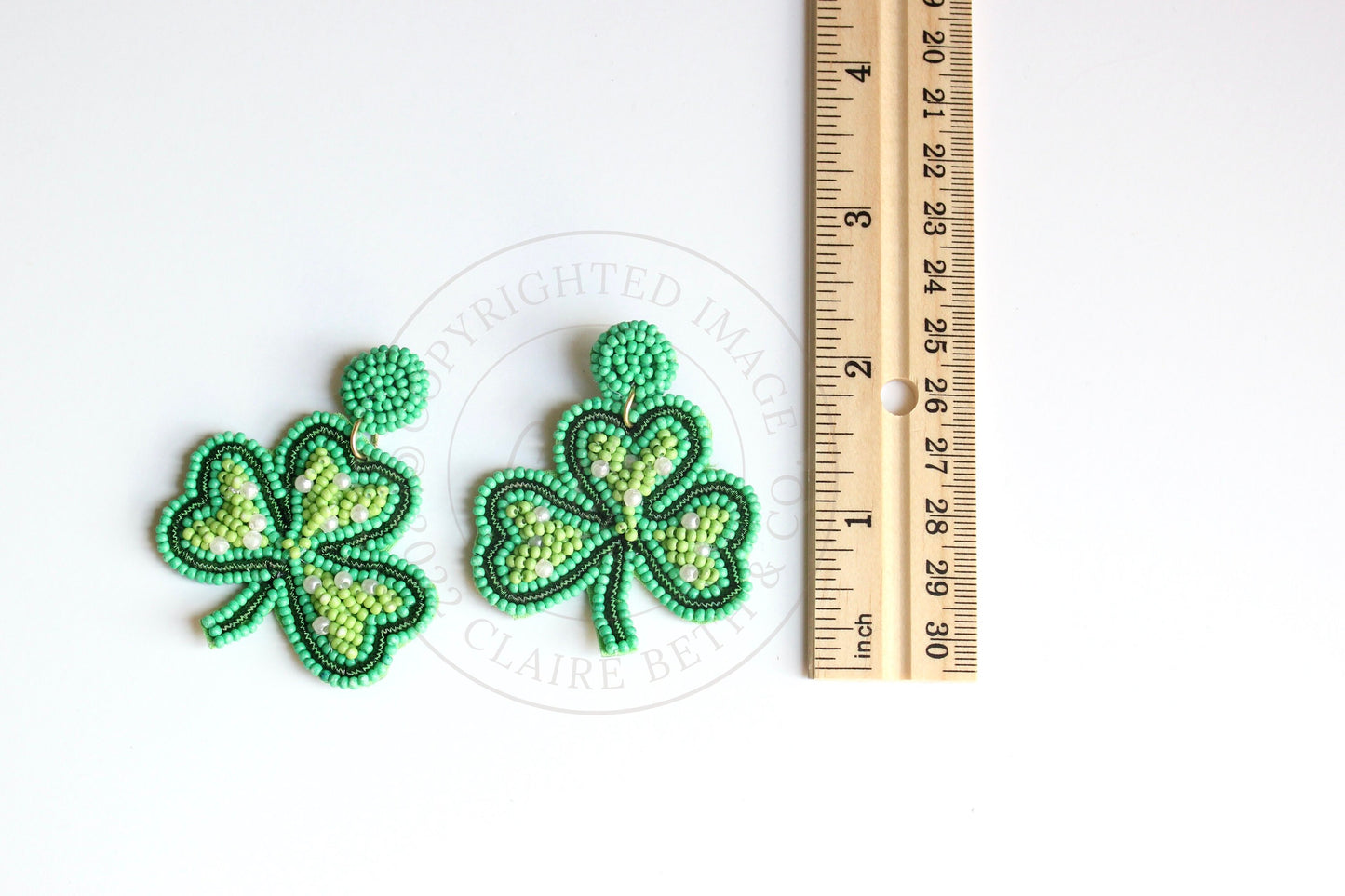 St. Patrick's Day Earrings, Green Shamrock Earrings, Green Lucky Charm Earrings, Fun Earrings, Cute Earrings, Beaded Earrings, St. Patricks