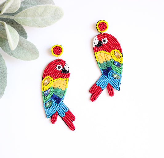 Parrot Beaded Earrings