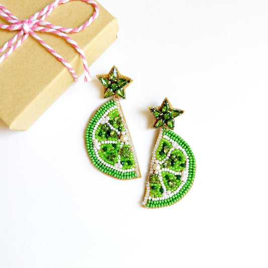 Lime Wedge Earrings