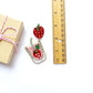 Strawberry Drink Beaded Earrings, Strawberry Earrings, Strawberry Gift, Strawberry Theme Earrings, Red and Pink Strawberry Beaded Earrings