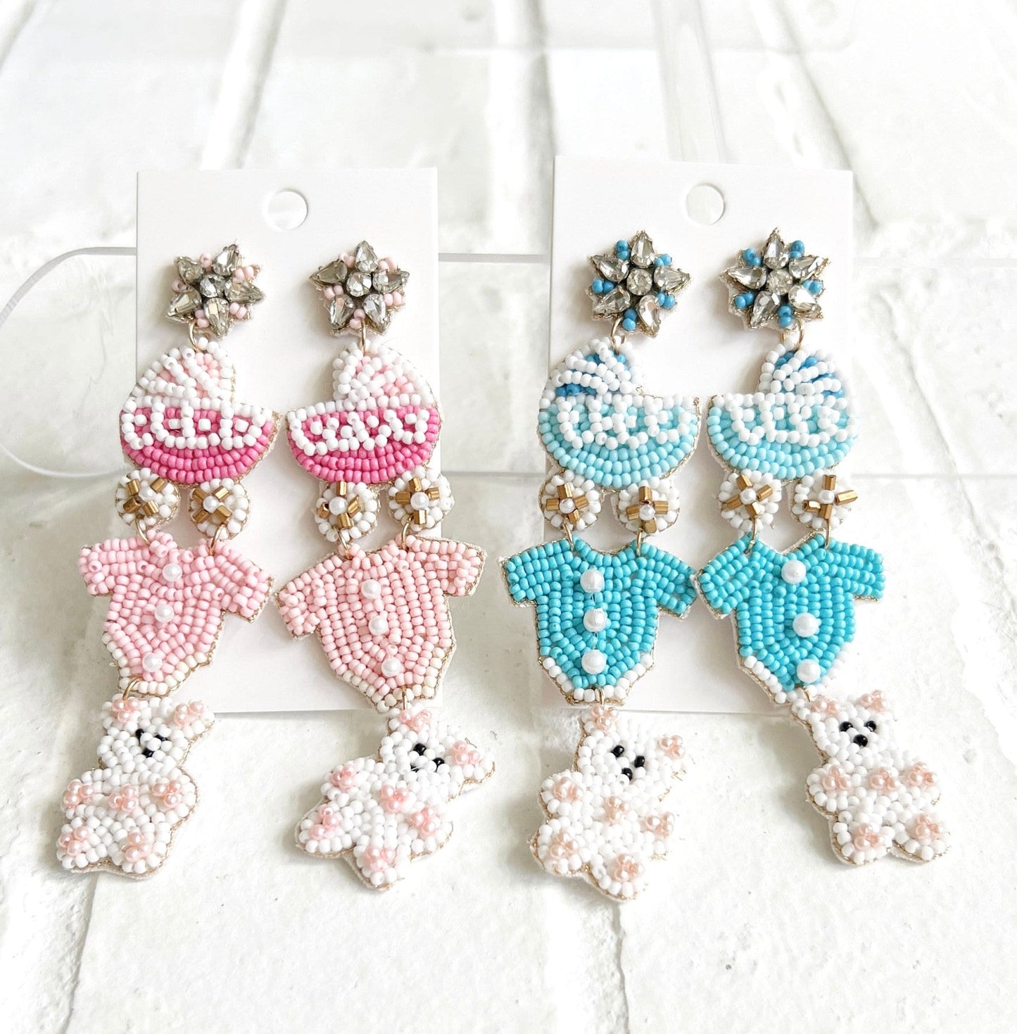 Beaded Baby Shower Earrings